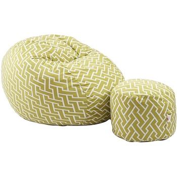 Image 1 of PUFRELAX Комплект Барбарон с табуретка за крака 500л. Matusalem, Zippity Green, Перящ се калъф, Подходящ за деца, Пълнеж с микс от мемори пяна и дунапрен, Гама Premium (PUF-M-MO-PT-ZIG)