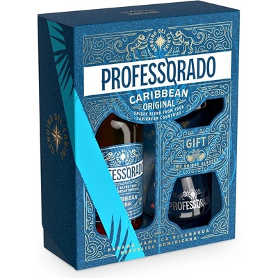 Professorado Caribbean Original 38% 0,5 l (darčekové balenie 2 poháre)