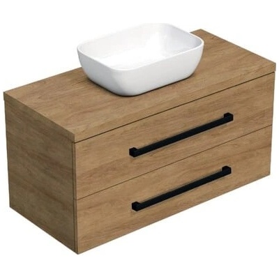 SAT Koupelnová skříňka Cube Way s deskou dub hickory mat CUBE46C1003DHSAT45