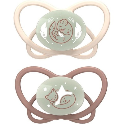 NIP Силиконови залъгалки NIP Green - Нощни, 5-18 месеца, 2 броя, бежови (44000821316256)