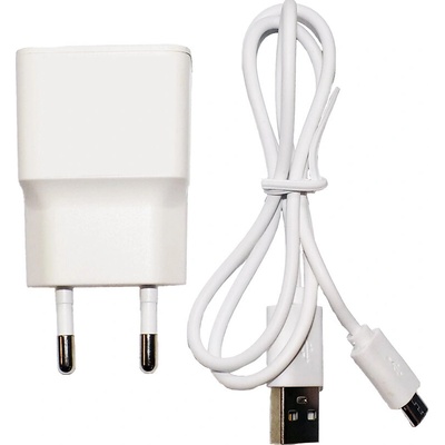 Platinium sieťový adaptér na USB s káblom micro USB biela SAK21