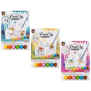 OMEGA TOYS Painting by numbers 2 x A4, 3 pcs. - 6 paints