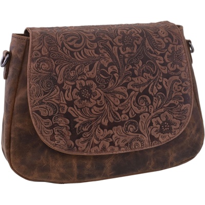 Mercucio dámská kožená crossbody kabelka tmavěhnědá 420706