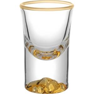 HARAHU Кристална чашка за ракия LU-35406 - Златен / 15ml KP35406
