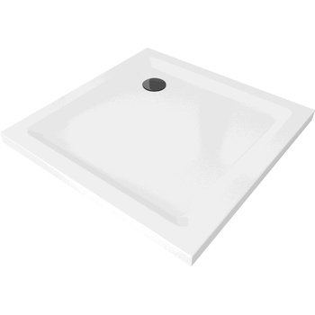 Mexen Flat плосък душов квадратен плосък 80 x 80 см, бял, сифон черен - 40108080B (40108080B)