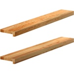 vidaXL Прозоречни первази, 2 бр, светлокафяви, 100x15x2 см, дъб масив (4009128)