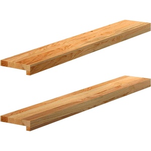 vidaXL Прозоречни первази, 2 бр, светлокафяви, 100x15x2 см, дъб масив (4009128)