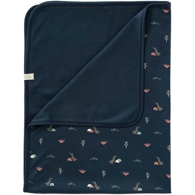 FRESK Detská deka zo 100% organickej bavlny Rabbit mood indigo