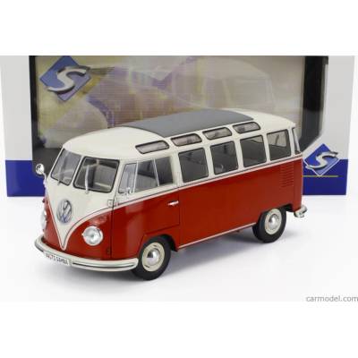 Volkswagen T1 Samba Minibus 1962 Cararama červená 1:43