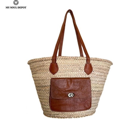 My Soul Depot Плетена чанта с кожен джоб (ber008)