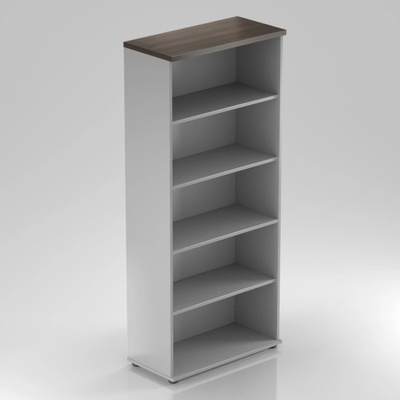 Nábytek Designový cz S580 07 - Kancelářský regál Komfort, 80x38,5x183,5 cm, bez dveří , kaštan/šedá – Zboží Mobilmania