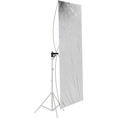 Ateliérový fotografický reflektor s otočným držiakom, reflexný panel ( biely a strieborný ) 90 x 180 cm