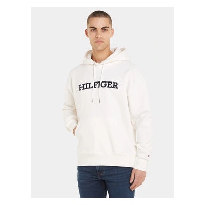 Tommy Hilfiger Mikina Monotype Embro MW0MW33062 Bílá Regular Fit