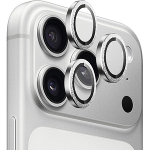 Blueo Протектор - Камера за iPhone 17 Pro / iPhone 17 Pro Max - Син - Оригинална метална рамка със стъклени лещи - Сребърен Диамант