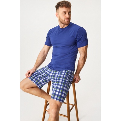 MEN-A Мъжка памучна пижама MEN-A Karlos с къси крачоли (ATX_012_short_pyz)