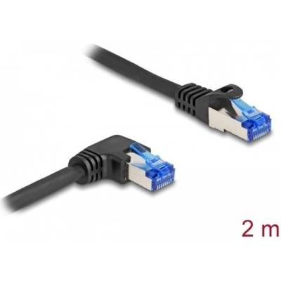 Delock 80223 Síťový rozhraní RJ45 Cat.6A, S/FTP, přímý / pravý pravoúhlý, 2m, černý