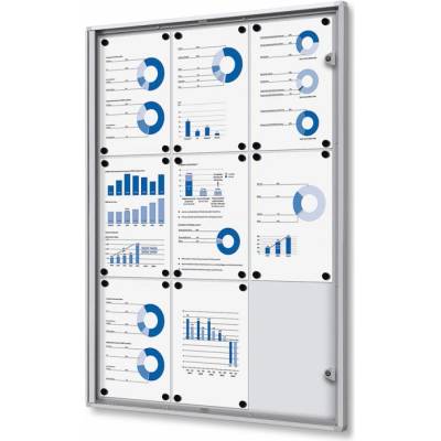 Jansen Display Vnitřní uzamykatelná vitrína - vnitřní hloubka 12mm 9 x A4