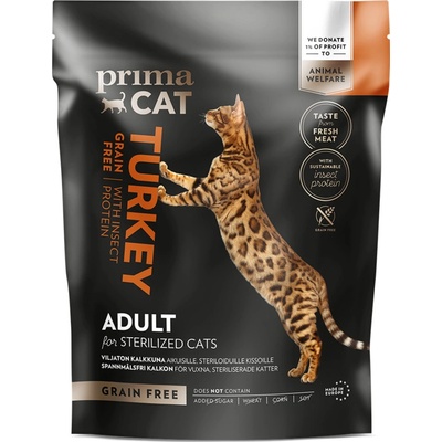 PrimaCat Grain-Free Turkey with Insect sterilized adult cats 400 g