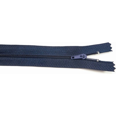 Nedeliteľný jemný plastový špirálový zips (veľkosť číslo 3) rôzne farby - dĺžka 12 cm - 60 cm 40 cm Tmavo Modrá