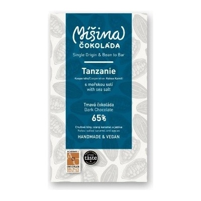 Míšina čokoláda horká 65% Tanzanie s mořskou solí 50 g
