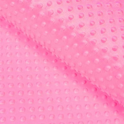 Dětská látka Minky 3D puntíky MKP-012 Sytě růžová - šířka 150 cm