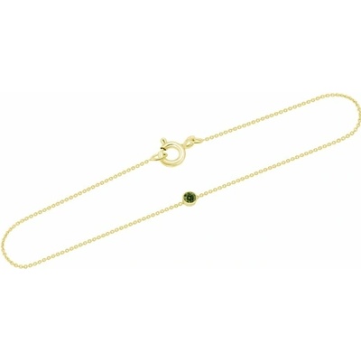 Eppi Zlatý minimalistický náramok so zeleným diamantom Lepio BR36753