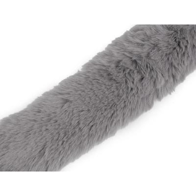 Našívací oděvní / dekorační kožešina plochá, řezaná šíře 5 cm, střední, 3 šedá