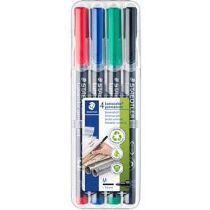 STAEDTLER Комплект маркери за алкохол, OHP, 1 мм, STAEDTLER "Lumocolor 317 M", 4 различни цвята 317 WP4 (317 WP4)