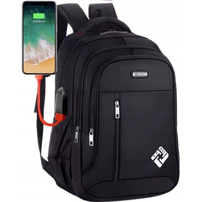 Platinium Batoh s USB portem černý 30 l