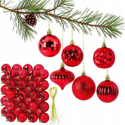 Mica Decorations Vianočná guľa zdobená, Vianočná Guľa hladká, Súpravy vianočná guľa 6 cm 40 ks