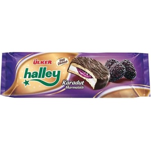 ULKER Тунквани бисквити Halley с маршмелоу и черница 236 г