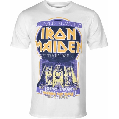 ROCK OFF мъжка тениска Iron Maiden - Powerslave Japan Flyer WHT - ROCK OFF - IMTEE127MW