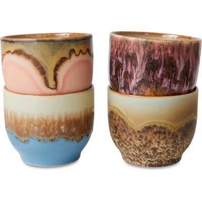 HK living Kameninový hrnček café cup 70's Lagoon 4 x 250 ml