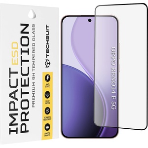 Techsuit Протектор за дисплей - Techsuit ESD Glass - Oppo Reno14 F / Reno14 FS 5G - Черен