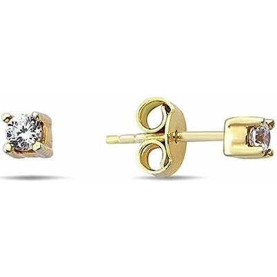 Lillian Vassago Zlatá náušnice se zirkonem 2 mm, zapínání na puzetku, jeden kus LLV98-GER160P/01 žlutá