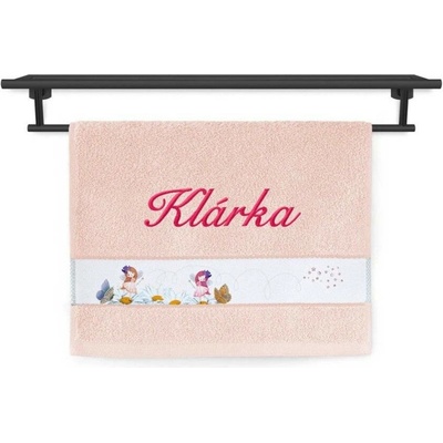 Povlečení Plus dětský ručník se jménem na přání 30 x 50 cm víly světle lososový