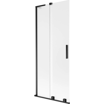 Mexen Velar L параван за вана, плъзгащ се с 2 крила 85 x 150 см, замръзнал, черен - 896-085-003-31-70 (896-085-003-31-70)