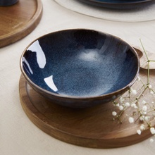 Homla Casper námornícka modrá miska moderný dizajn 100% kamenina 17x6 cm