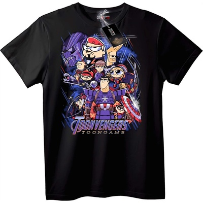 NOONEBRAND Тениска с Герои Toonvengers - 2XL, Black