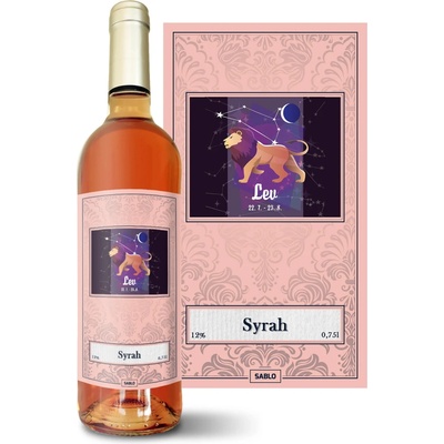 Sablio Lev Syrah ružové suché víno 12 % 0,75 l (čistá fľaša)