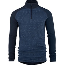 Bula Everyday Wool pánské merino triko dlouhý rukáv se zipem modré