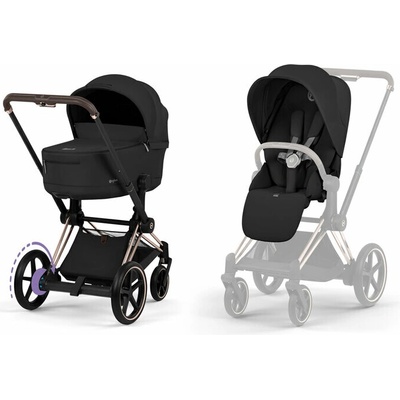 CYBEX Kombinovaný e-Priam 5.0 Sepia Black Rosegold Frame Platinum 2026