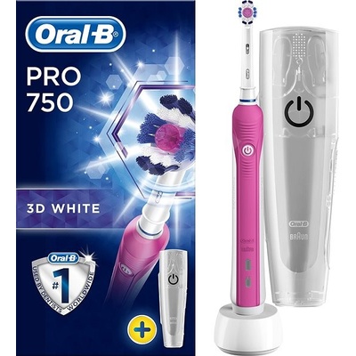 Oral-B PRO 750 3D White pink + travel case