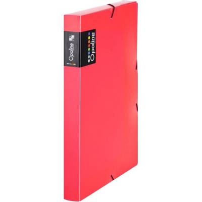 Karton P+P Box plastový na spisy s gumičkou Opaline A4, transp. červený