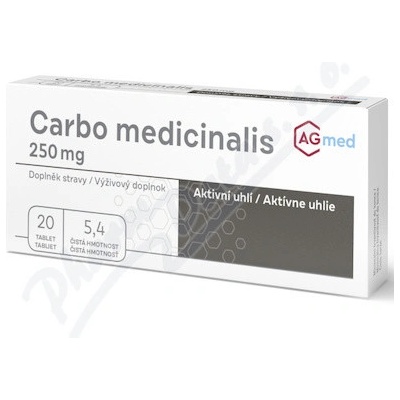 AGmed Carbo medicinalis 250mg 20 tabliet