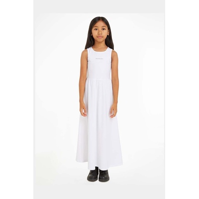 Calvin Klein Jeans Детска рокля Calvin Klein Jeans в бяло дълга разкроена (IG0IG02495.PPYH)