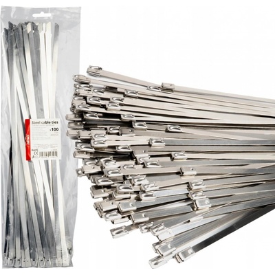 AMIO 04321 Kovové upínacie pásky z nerezovej ocele 4,6 x 200 mm 100 ks