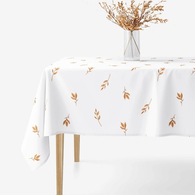 Goldea hranatý obrus 100% bavlnené plátno hnedé jesenné lístky 120x180cm