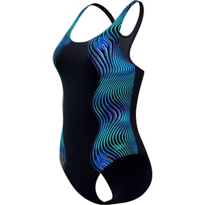 Speedo Дамски бански костюм Speedo Women's Print Medalist One Piece Swimsuit - Anthracite - размер 36 (EU) (150-6097-0112)