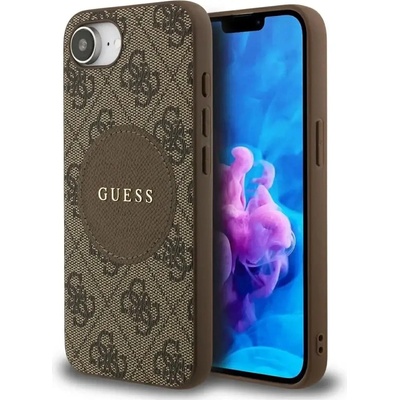GUESS Калъф Guess 4G Circle Classic Logo MagSafe за iPhone 16e - кафяв (3666339454043)
